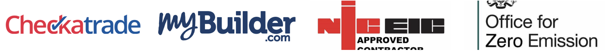 Checkatrade, MyBuilder, NICEIC Approved Contractor and Office for Zero Emission Vehicles